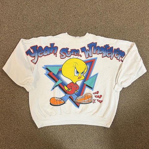 Vintage WB Looney Tunes Tweety Yeah Sure Whatever Sweatshirt