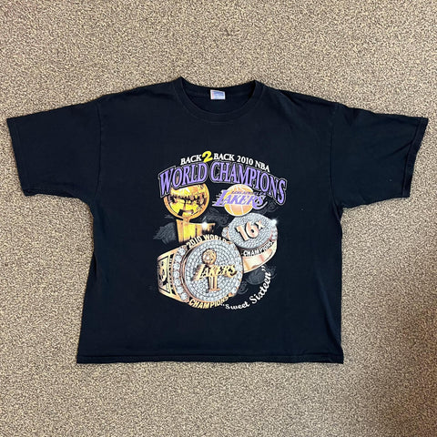 Vintage 2010 LA Lakers Dynasty Back 2 Back Tee