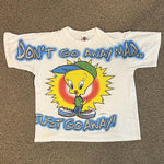 Vintage 1997 Looney Tunes Tweety Just Go Away Tee