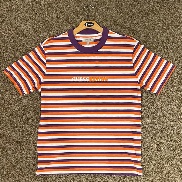 Guess x 88 Rising Striped Purple White Orange SS Tee Deadstock OC